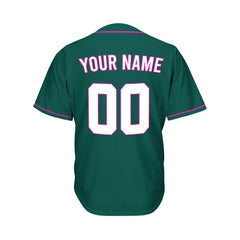 Custom Deep Green Button Down Hipster Baseball Jersey