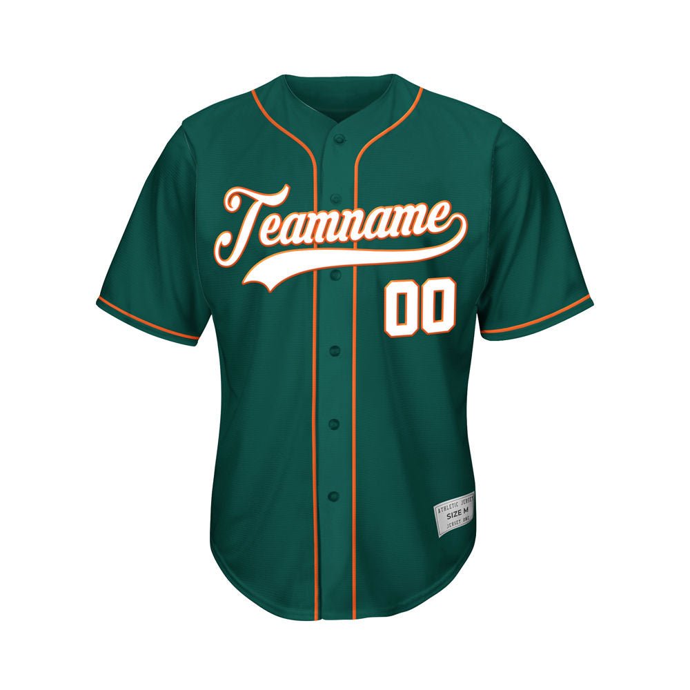 Custom Deep Green Button Down Hipster Baseball Jersey