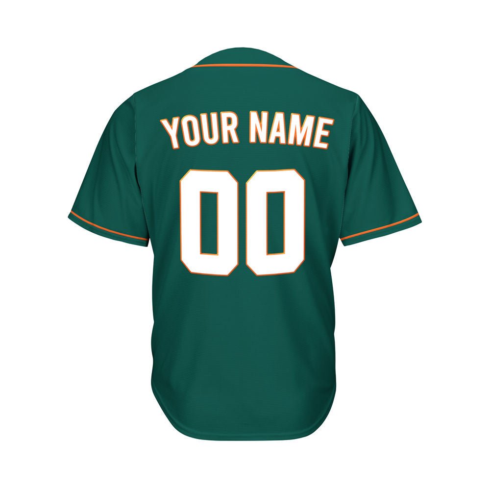 Custom Deep Green Button Down Hipster Baseball Jersey