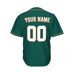 Custom Deep Green Button Down Hipster Baseball Jersey