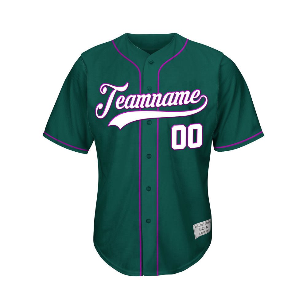 Custom Deep Green Button Down Hipster Baseball Jersey