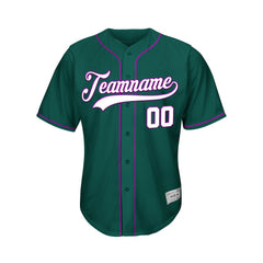 Custom Deep Green Button Down Hipster Baseball Jersey