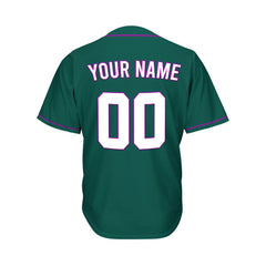 Custom Deep Green Button Down Hipster Baseball Jersey