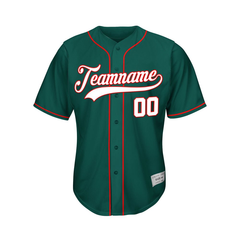 Custom Deep Green Button Down Hipster Baseball Jersey