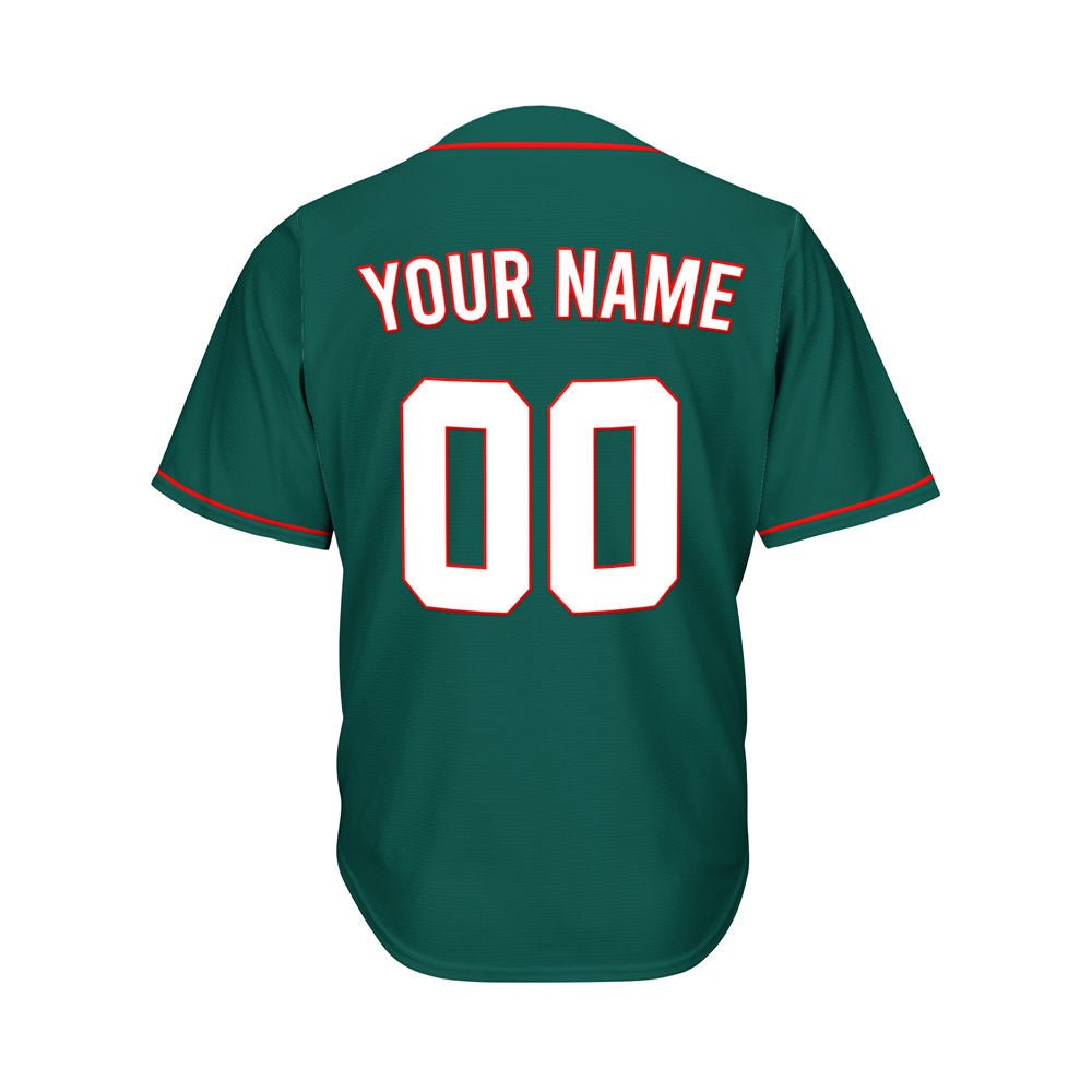Custom Deep Green Button Down Hipster Baseball Jersey