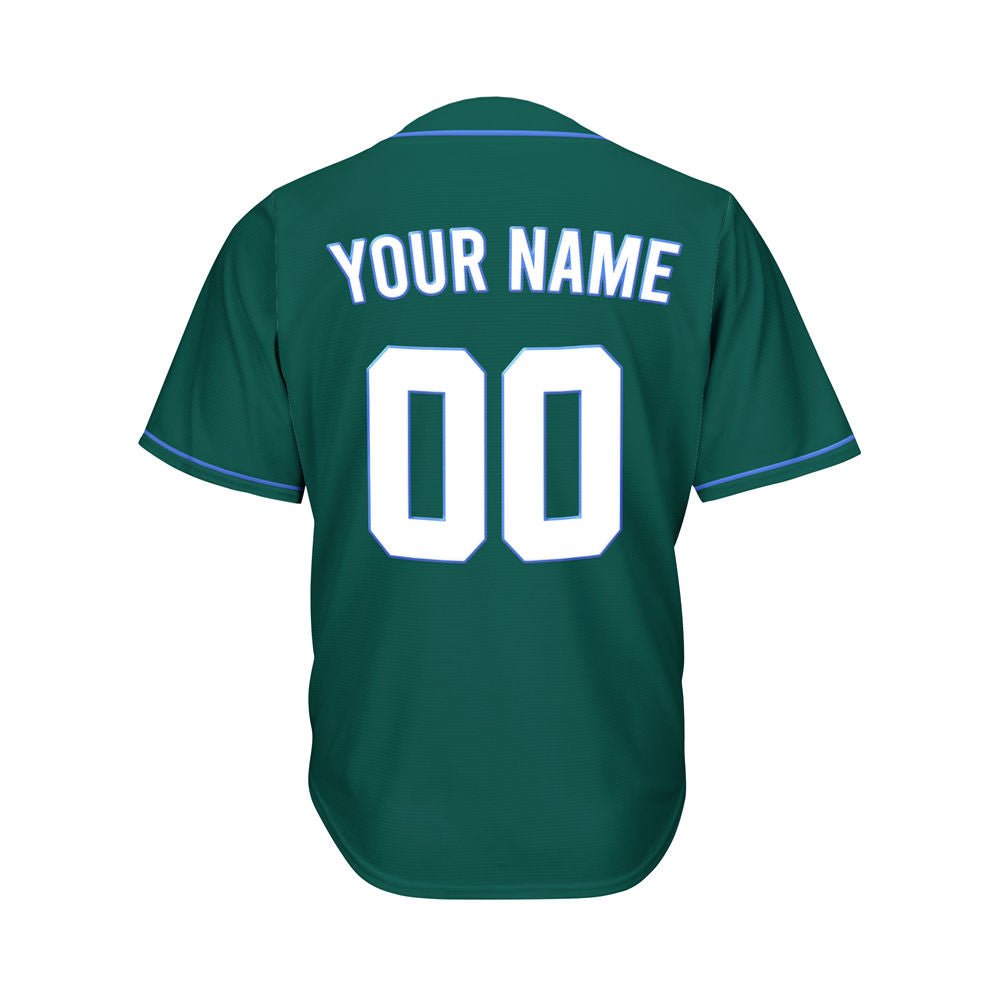Custom Deep Green Button Down Hipster Baseball Jersey