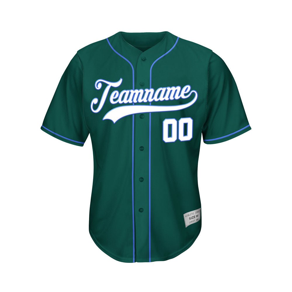 Custom Deep Green Button Down Hipster Baseball Jersey