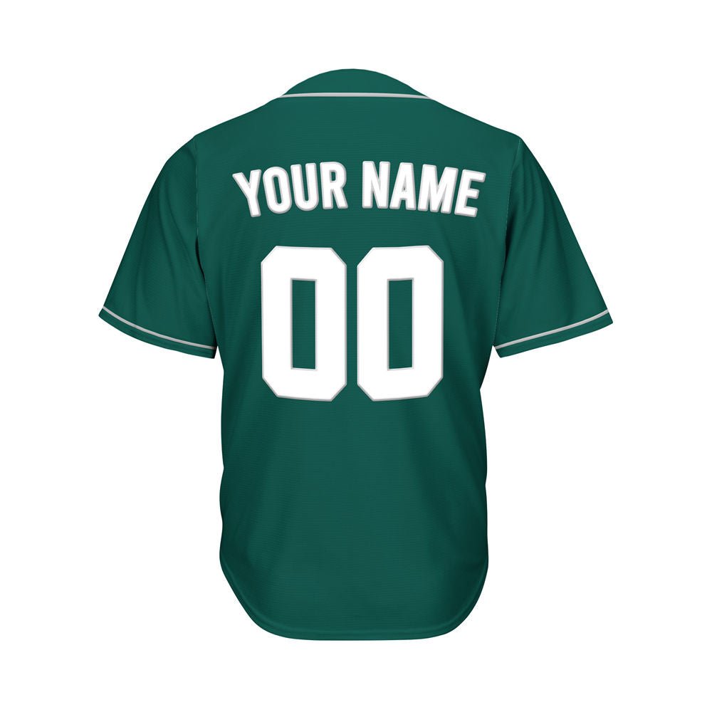 Custom Deep Green Button Down Hipster Baseball Jersey