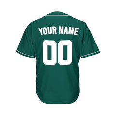 Custom Deep Green Button Down Hipster Baseball Jersey