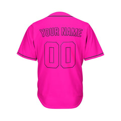 Custom Deep Pink Button Down Hipster Baseball Jersey
