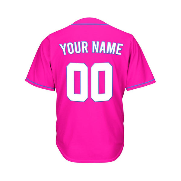 Custom Deep Pink Baseball Jersey