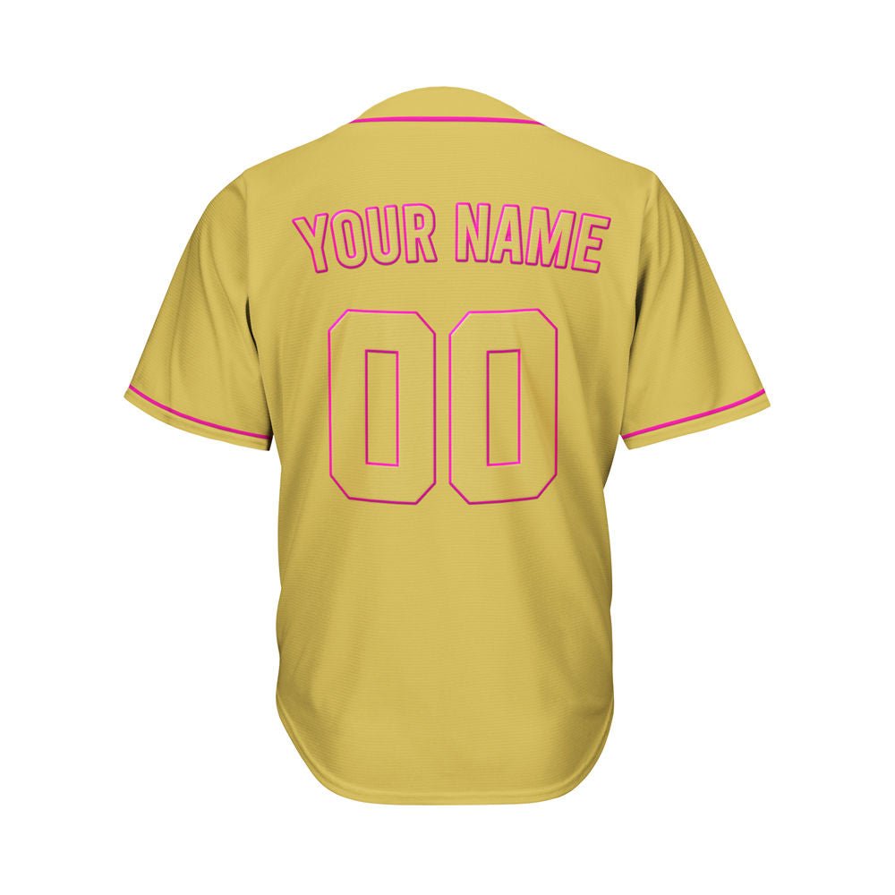 Custom Gold Button Down Hipster Baseball Jersey