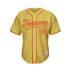 Custom Gold Button Down Hipster Baseball Jersey