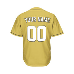 Custom Gold Button Down Hipster Baseball Jersey