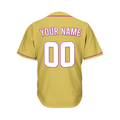 Custom Gold Button Down Hipster Baseball Jersey