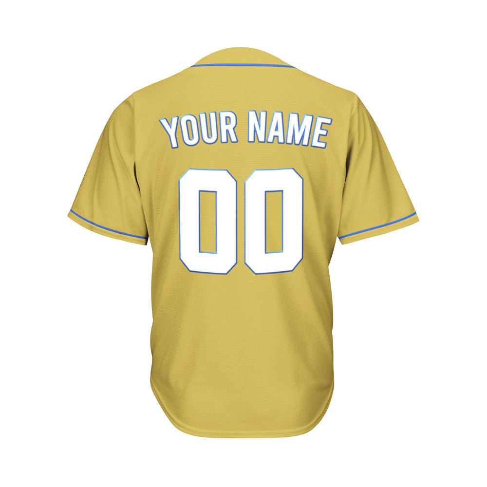 Custom Gold Button Down Hipster Baseball Jersey