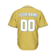 Custom Gold Button Down Hipster Baseball Jersey