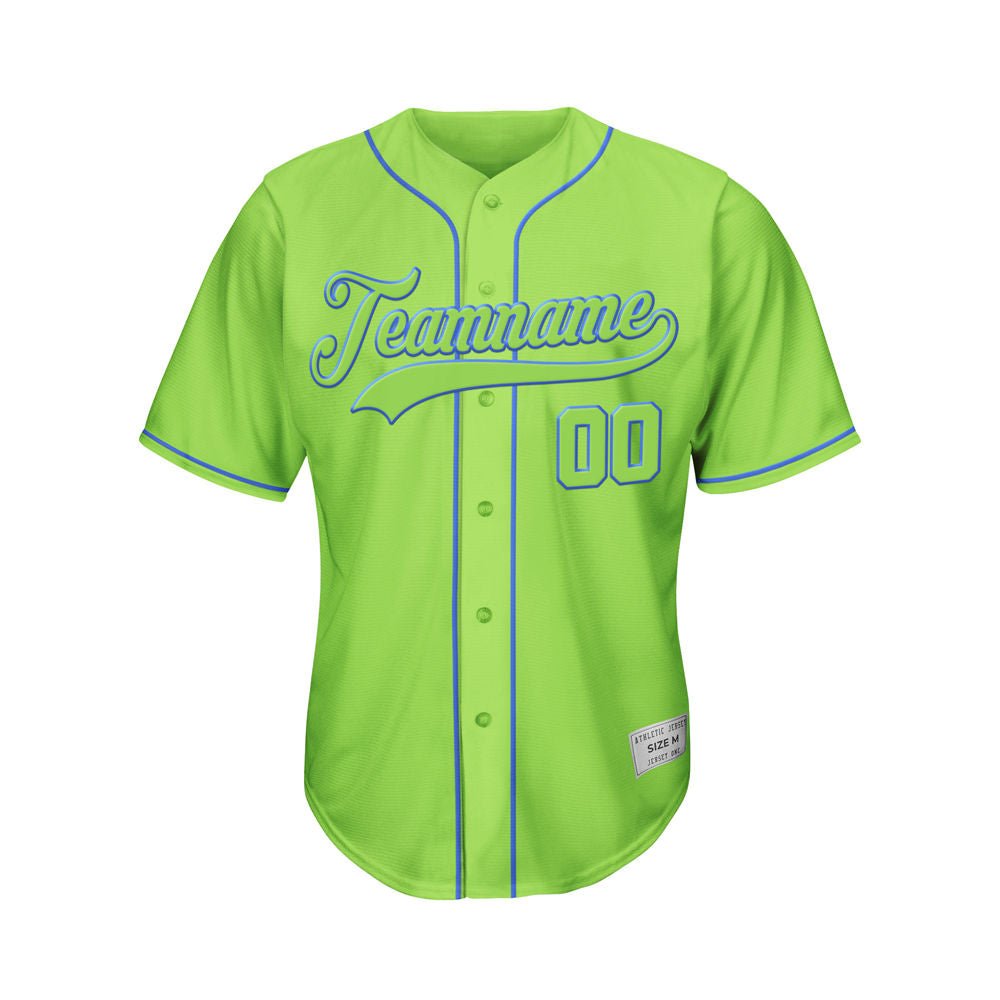 Custom Green Baseball Jersey