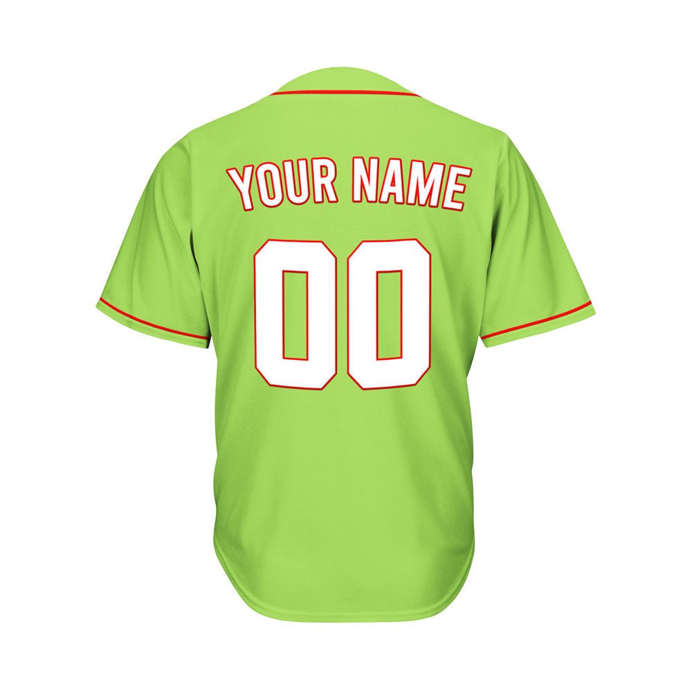 Custom Green Baseball Jersey