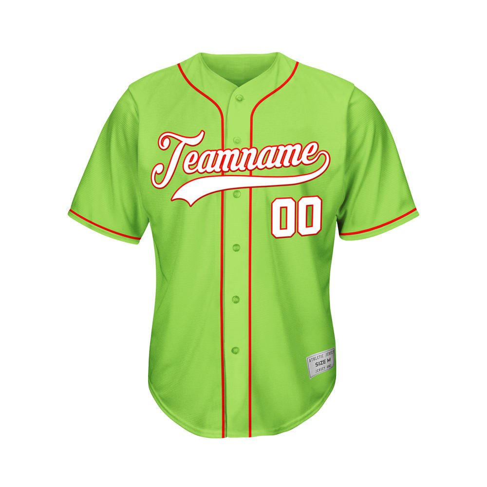 Custom Green Baseball Jersey