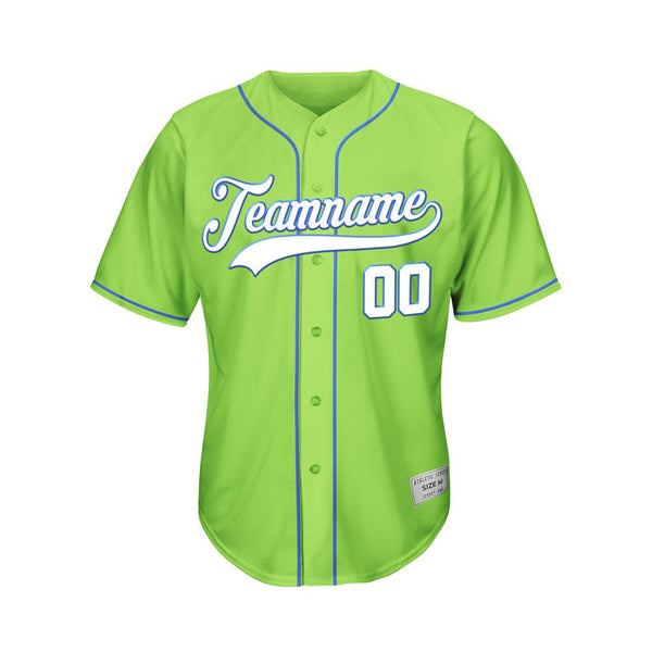 Custom Green Baseball Jersey