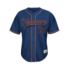 Custom Navy Button Down Hipster Baseball Jersey