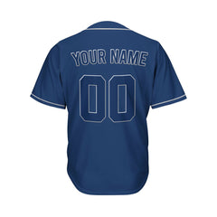 Custom Navy Button Down Hipster Baseball Jersey