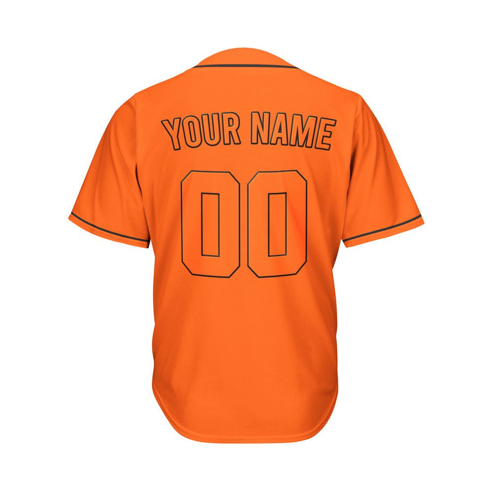 Custom Baseball Jersey Orange Black Design Jersey One