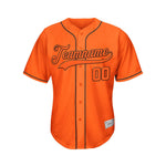 Custom Baseball Jersey Orange Black Design Jersey One thumbnail