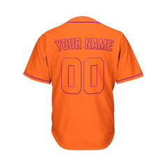Custom Orange Button Down Hipster Baseball Jersey