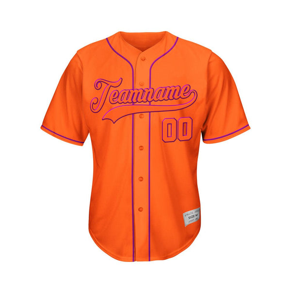 Custom Orange Button Down Hipster Baseball Jersey