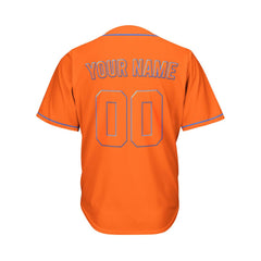 Custom Orange Button Down Hipster Baseball Jersey