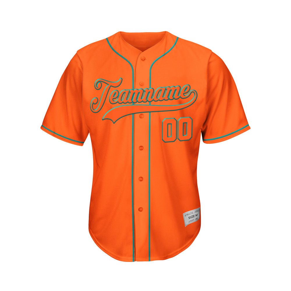 Custom Orange Button Down Hipster Baseball Jersey