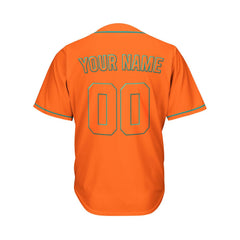 Custom Orange Button Down Hipster Baseball Jersey