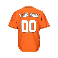 Custom Orange Button Down Hipster Baseball Jersey