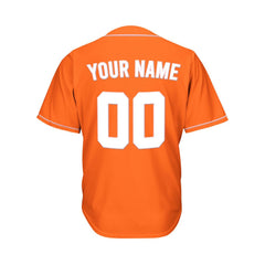 Custom Orange Button Down Hipster Baseball Jersey