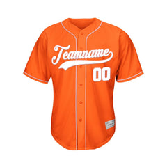 Custom Orange Button Down Hipster Baseball Jersey