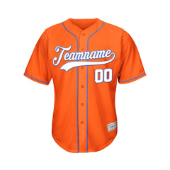 Custom Orange Button Down Hipster Baseball Jersey