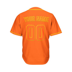 Custom Orange Button Down Hipster Baseball Jersey