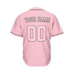 Custom Pink Button Down Hipster Baseball Jersey