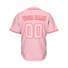 Custom Pink Button Down Hipster Baseball Jersey