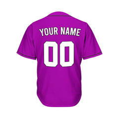 Custom Baseball Jersey Purple White Black Design Jersey One