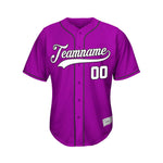 Custom Baseball Jersey Purple White Black Design Jersey One thumbnail