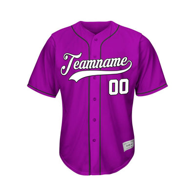 Custom Baseball Jersey Purple White Black Design