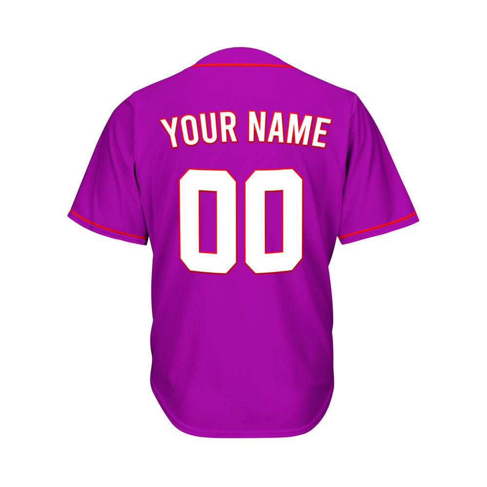 Custom Purple Button Down Hipster Baseball Jersey