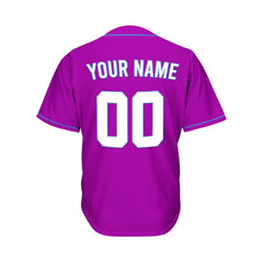Custom Purple Button Down Hipster Baseball Jersey
