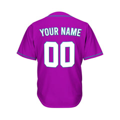 Custom Purple Button Down Hipster Baseball Jersey