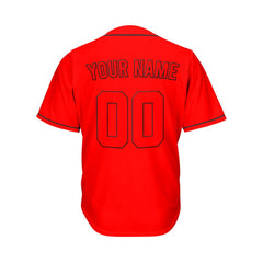 Custom Red Button Down Hipster Baseball Jersey