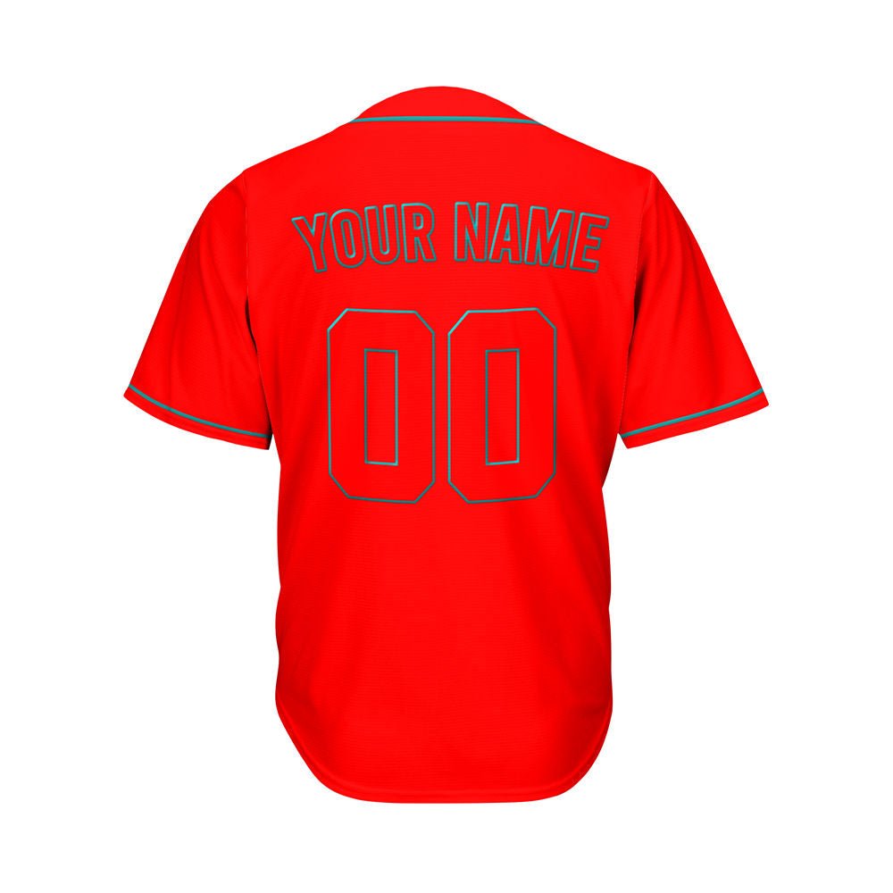 Custom Red Button Down Hipster Baseball Jersey