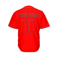 Custom Red Button Down Hipster Baseball Jersey